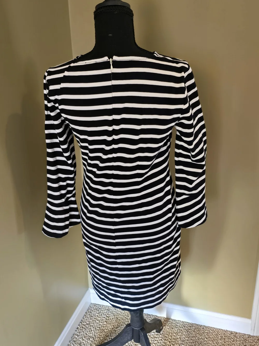 J. Crew Black and White Striped Knit Mini Dress - Picture 3 of 5